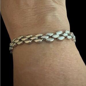 18K White Gold Plated Watch Band Bracelet 🆕